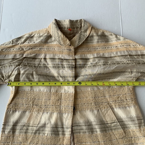 PIAZZA SEMPIONE Vintage Textured White, Beige, Gray, Gold Jacket - Size Medium - Picture 13 of 16